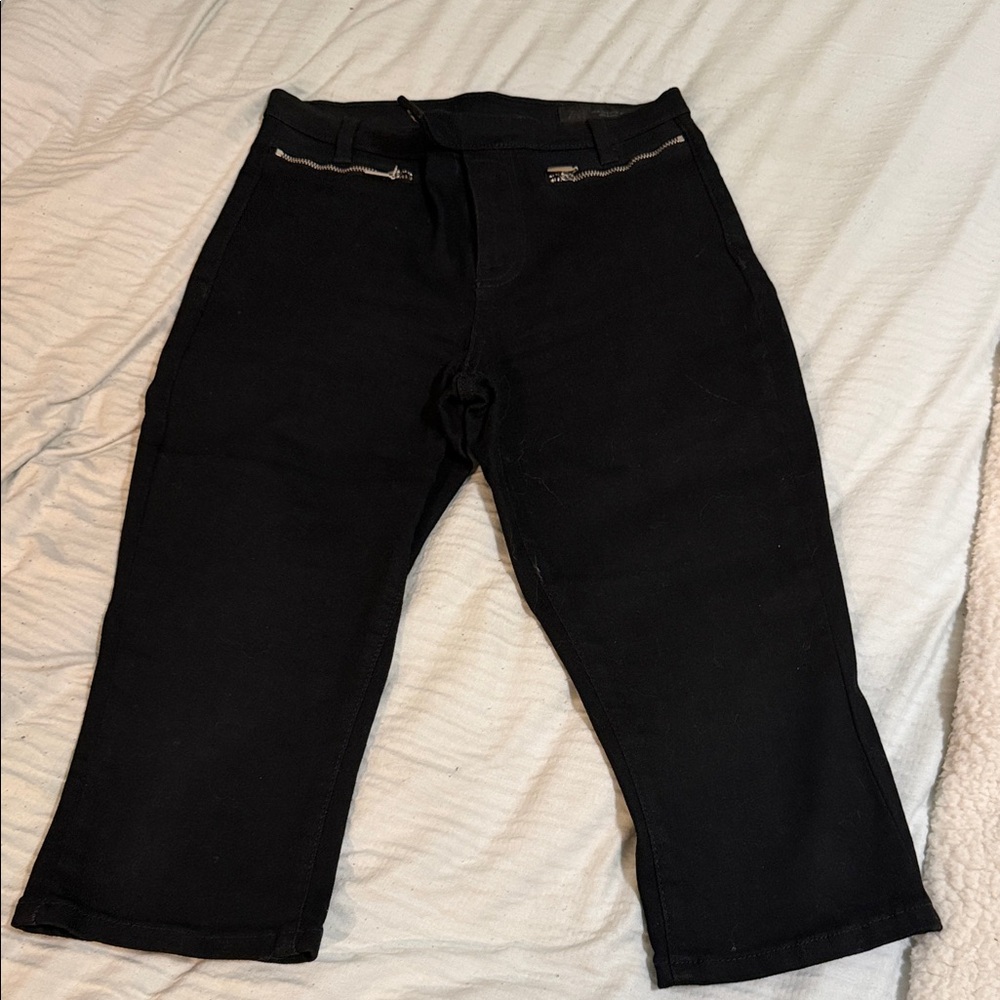 Black Women's Jeans with Zipper Detail